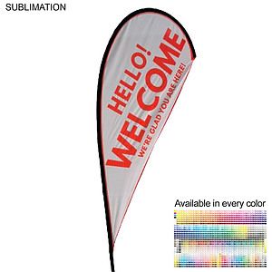 72 Hr Fast Ship - 9' Small Tear Drop Flag Kit, Full Color Graphics Double Sided, Spike and Bag