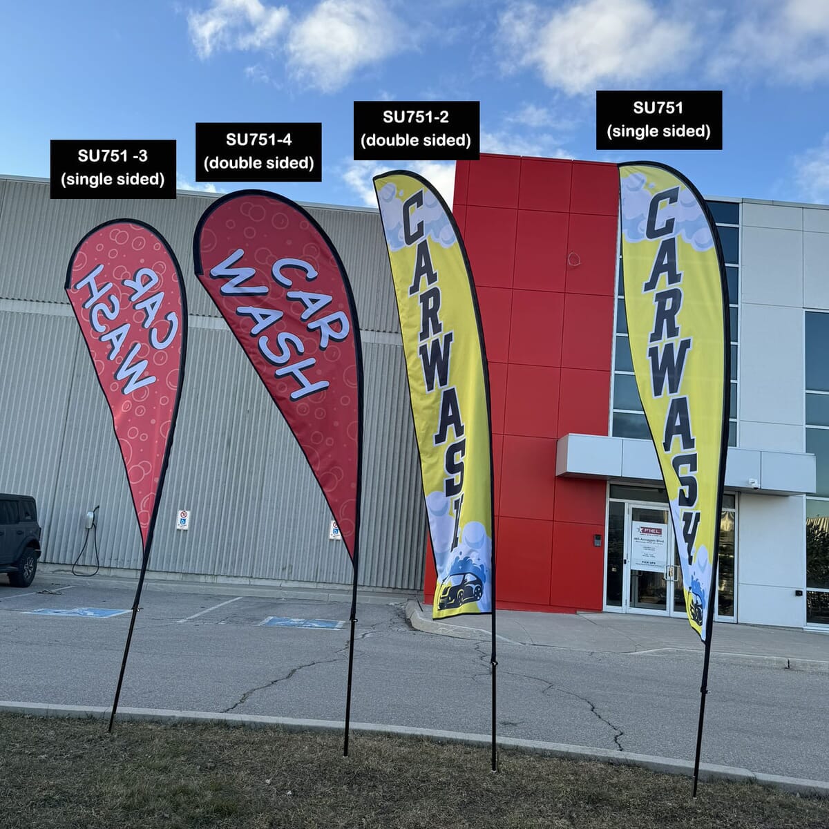 48Hr Quick Ship -12' Medium Tear Drop Flag Kit Full Color Graphics Double Side, Outdoor  Indoor use