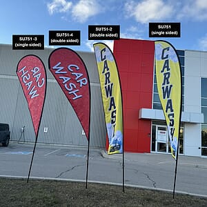 48Hr Quick Ship -12' Medium Tear Drop Flag Kit Full Color Graphics Double Side, Outdoor  Indoor use