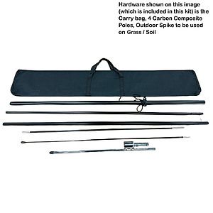 72 Hr Fast Ship - 13.5' Large Tear Drop Flag Kit, Full Color Graphics Double Side, Spike and Bag.