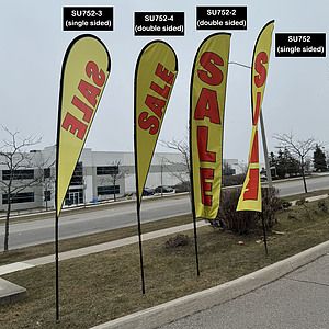 72 Hr Fast Ship - 13.5' Large Tear Drop Flag Kit, Full Color Graphics Double Side, Spike and Bag.