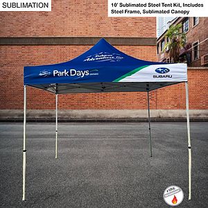 48Hr Quick Ship - 10' Steel Tent Kit, Includes Steel Frame and Sublimated Canopy Only