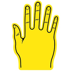 Foam Hand Five Finger 16"