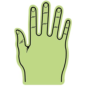 Foam Hand Five Finger 16"