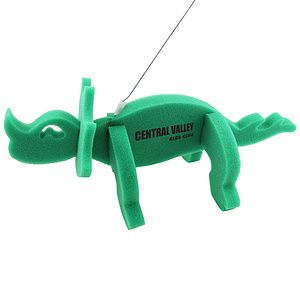 Trixy Dinosaur on a leash