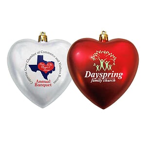 4" Satin Finish Heart Shaped Shatterproof Ornament