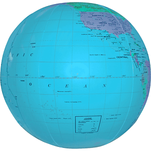 12" Globe Beach Ball - Blue