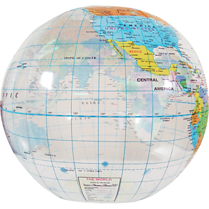 12" Globe Beach Ball - Clear