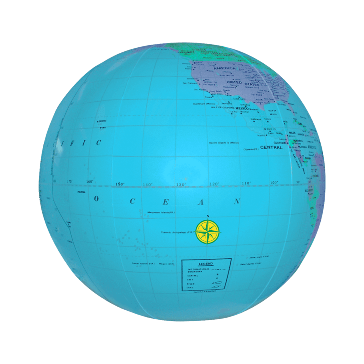 16" Globe Beach Ball - Blue
