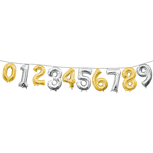 16" Air-Inflated Number Foil Balloons