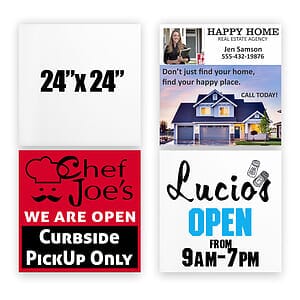 24" x 24" Full Color Corrugated Plastic Signs