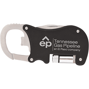 Bottle Opener Carabiner With Flashlight  Knife