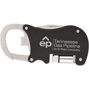 Bottle Opener Carabiner With Flashlight  Knife
