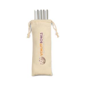 Custom reusable stainless steel straw set