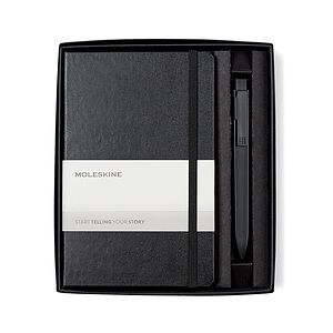 Moleskine® Medium Notebook and GO Pen Gift Set