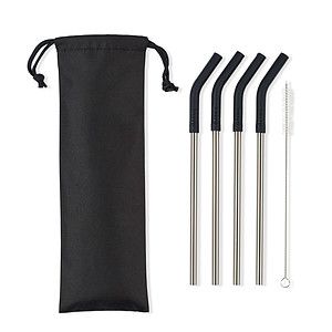 Aviana™ Poppy 4-Pack Stainless Straw Set