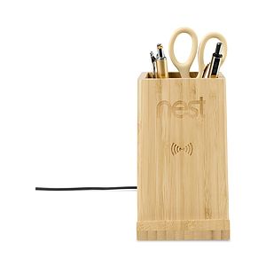 Auden Bamboo Wireless Charging Pencil Cup