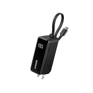 Anker® Power Bank USB-C Charging Block (30W, Fusion, Built-In Cable)