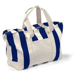 Large Striped Canvas Tote