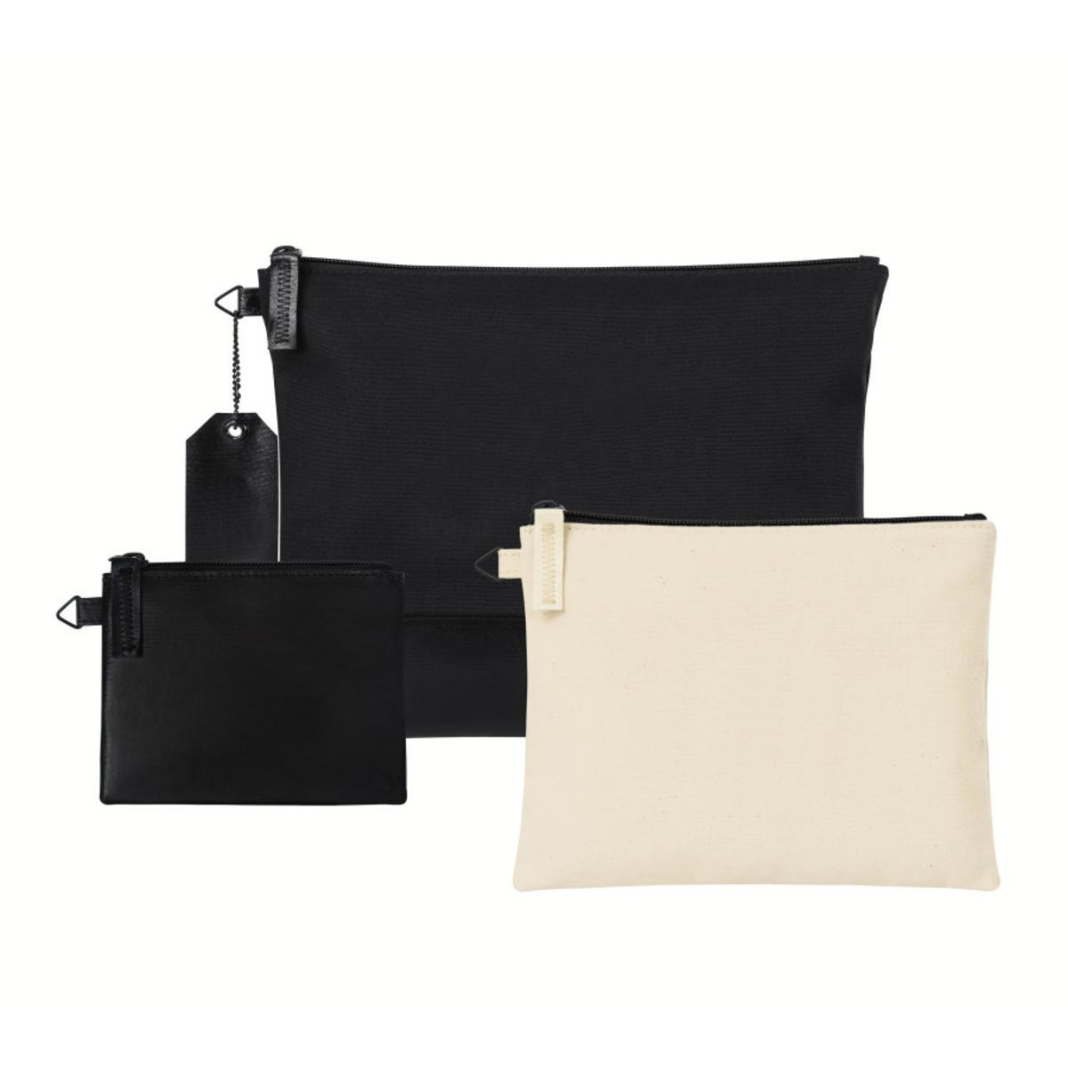 Avery cotton zippered 3 piece pouch set Inkmule