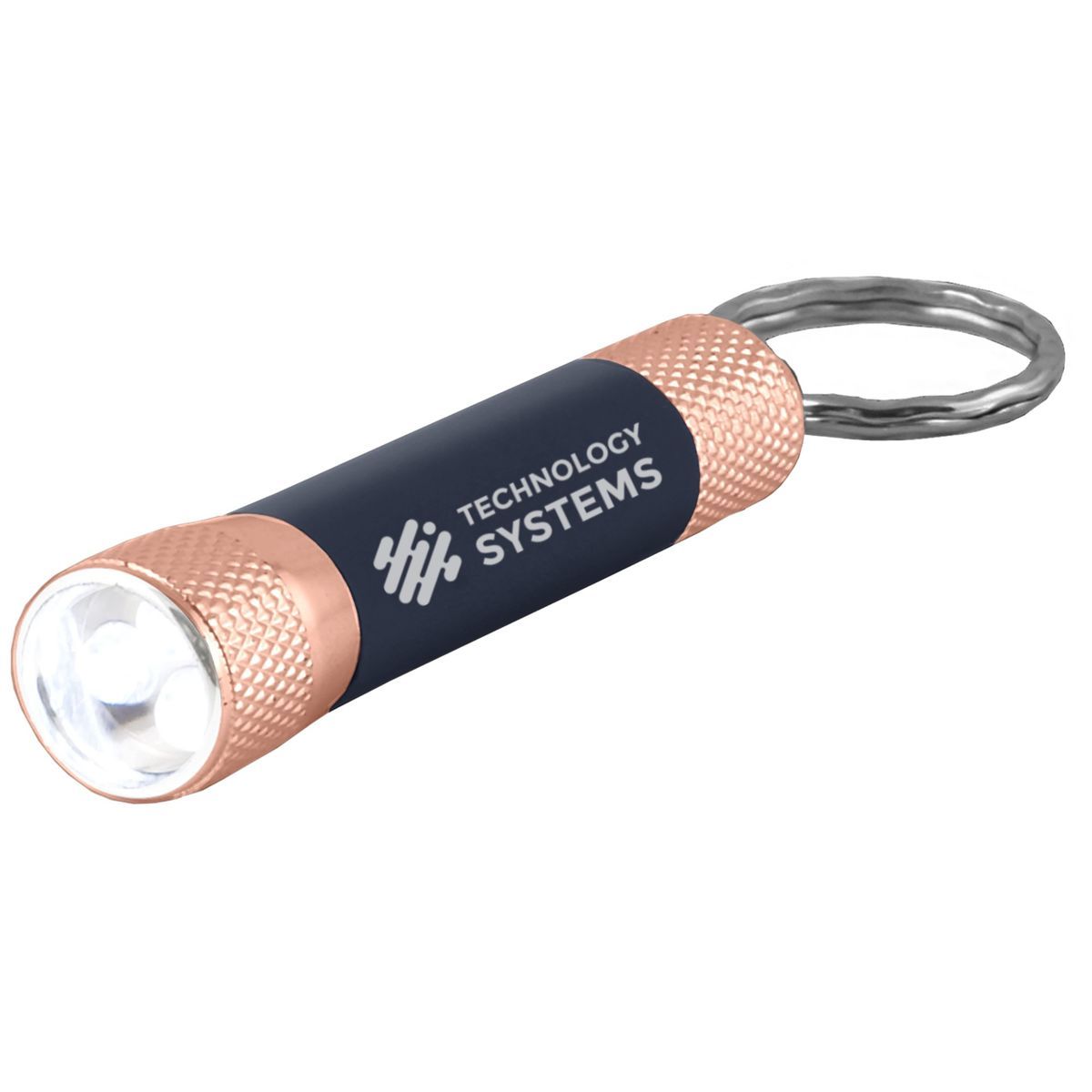 Chroma softy rose gold classic led flashlight with keyring