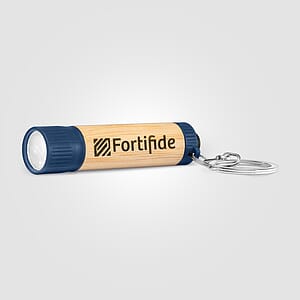 Bamboo LED Flashlight with Keyring
