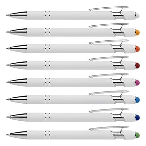 Ellipse Softy White Barrel Metal Pen w/ Stylus