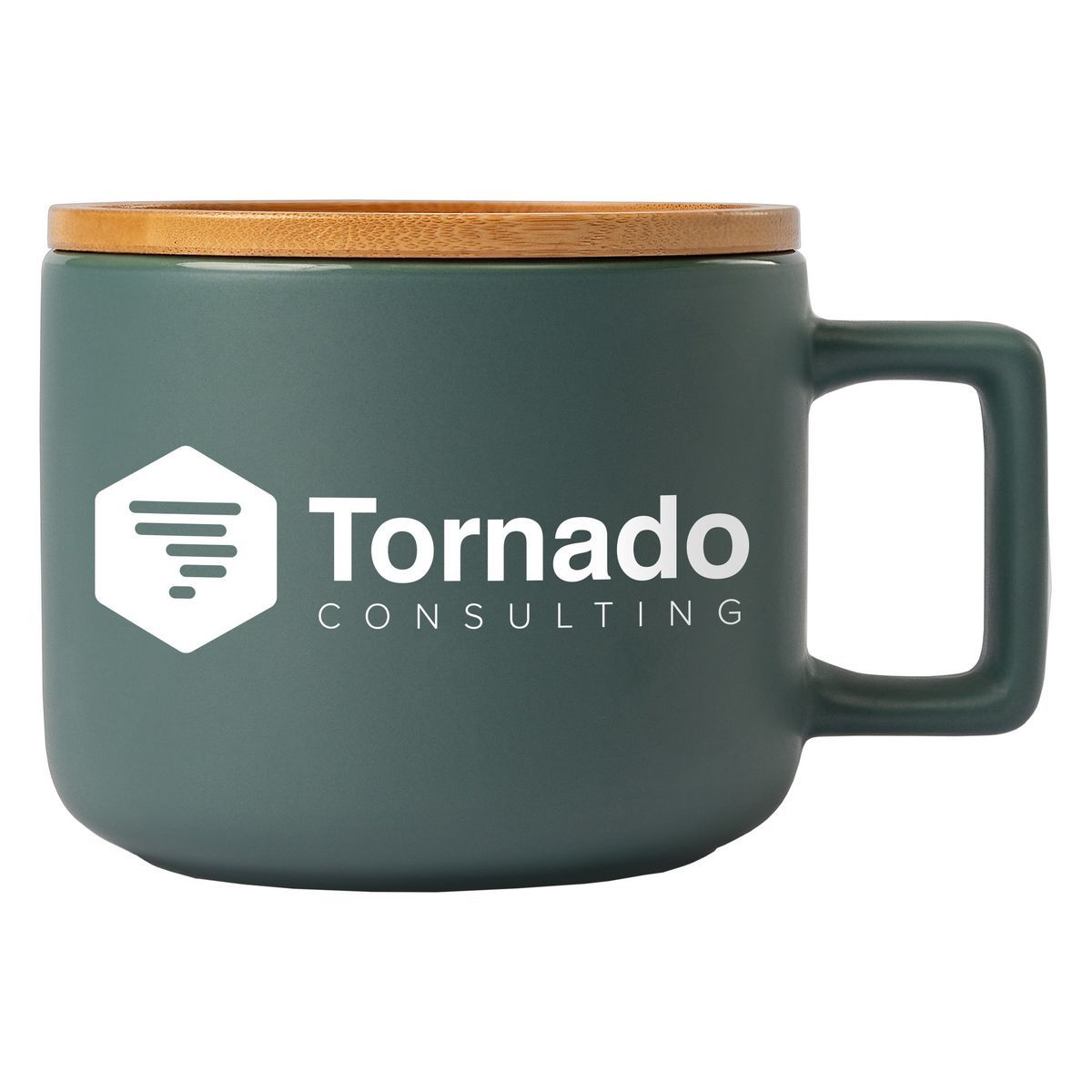 Caf Virtuoso - 12 oz. Ceramic Mug with Bamboo Lid Engraved
