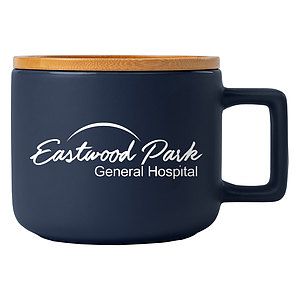 Caf Virtuoso - 12 oz. Ceramic Mug with Bamboo Lid Engraved