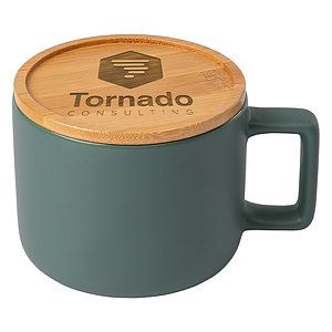 Caf Virtuoso - 12 oz. Ceramic Mug with Bamboo Lid Engraved
