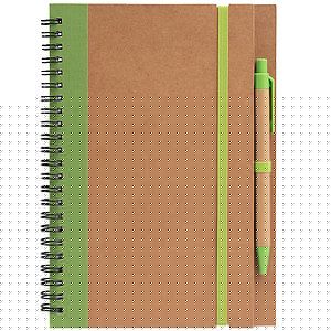 Kraft Hard Cover Spiral Notebook with Pen