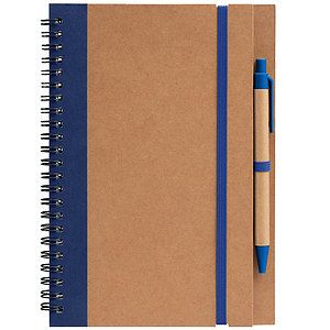 Kraft Hard Cover Spiral Notebook with Pen
