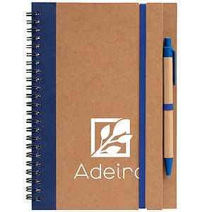 Kraft Hard Cover Spiral Notebook with Pen