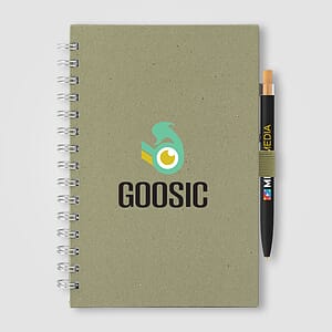 Terra Recycled Milk Carton Hard Cover Spiral A5 Notebook & Reborn Pen Set
