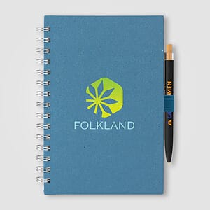 Terra Recycled Milk Carton Hard Cover Spiral A5 Notebook & Reborn Pen Set
