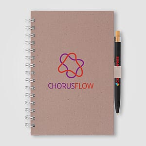 Terra Recycled Milk Carton Hard Cover Spiral A5 Notebook & Reborn Pen Set