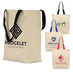 Tonga - 5 oz. Natural Cotton Tote w Color Straps