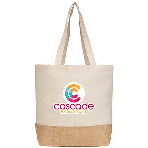 Rio™ Shopper Tote Bag - 5 oz. Recycled Cotton Blend with Jute
