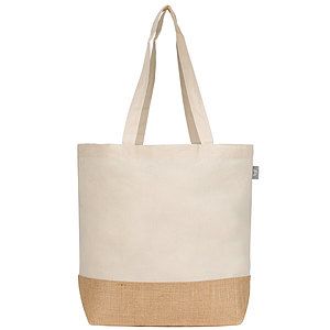 Rio™ Shopper Tote Bag - 5 oz. Recycled Cotton Blend with Jute
