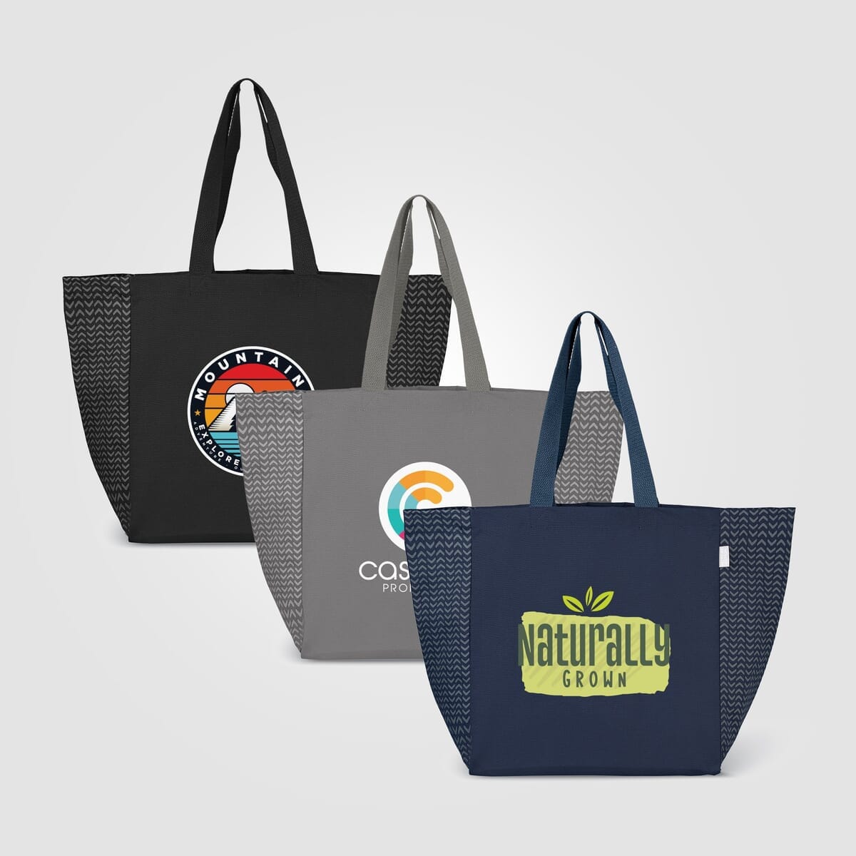 Toronto Recycled Cotton Chevron Tote Bag  8 oz