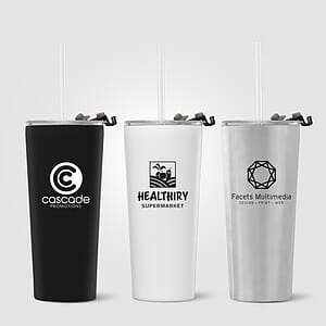 Excalibur - 21 oz. Double-Wall Stainless Tumbler with Straw​​