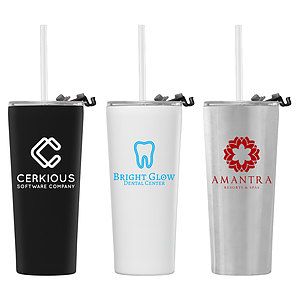 Excalibur - 21 oz. Double-Wall Stainless Tumbler with Straw​​