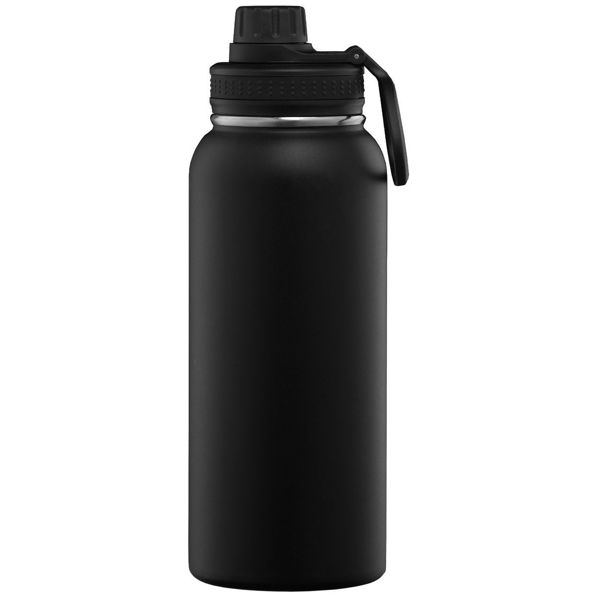 Customisable Black Water Bottle, Stainless Steel