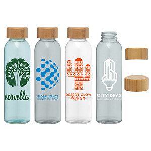 Alpine - 17 oz. Glass Bottle with Bamboo Lid