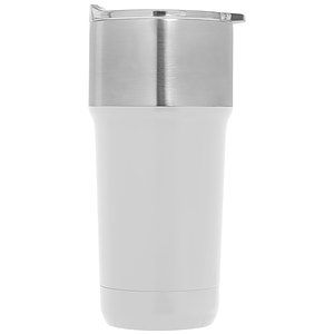 Spire - 24 oz Soft Touch Double Wall Recycled Plastic Tumbler w Straw