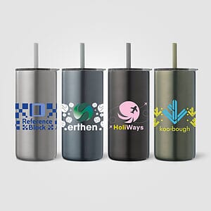 Borealis Recycled Stainless Steel Straw Tumbler - 16 oz.