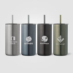 Borealis Recycled Stainless Steel Straw Tumbler - 16 oz.