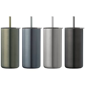 Borealis Recycled Stainless Steel Straw Tumbler - 16 oz.