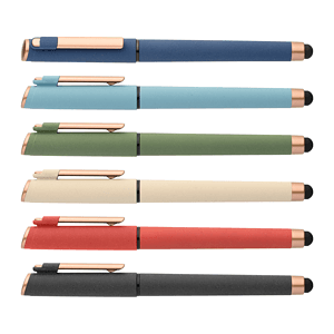 York Recycled Plastic Bronze Trim Stylus Gel Pen