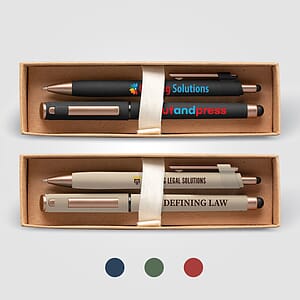 York Recycled Plastic Bronze Trim Pen Gift Set